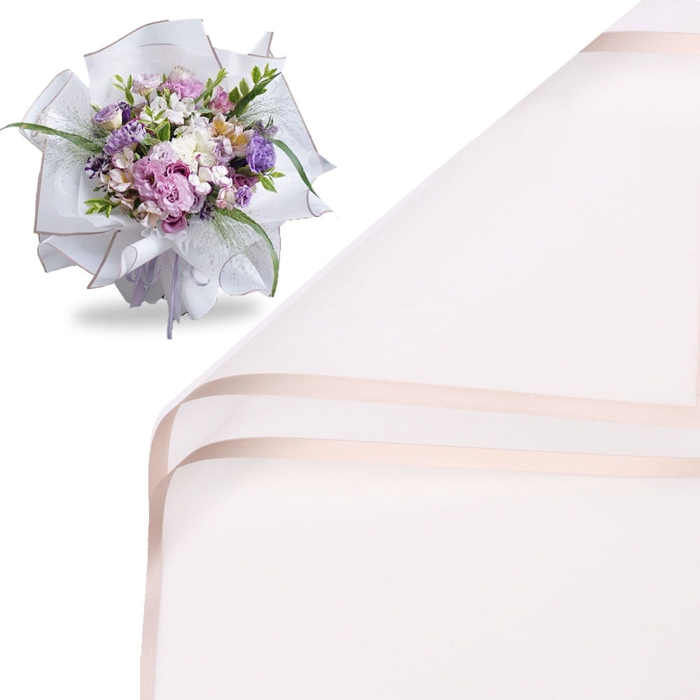 Whaline 30 Sheet Floral Wrapping Paper Folded Flat Pink Black White  Waterproof Flowers Bouquet Packaging Paper with Rose Gold Border Double  Sided