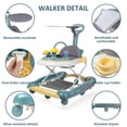 thumbnail image 5 of HAOUUCYIN 4-in-1 Baby Walker, Music Activity Push Walker with Wheel, Foldable and Height Adjustable, Green, 5 of 10