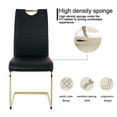 thumbnail image 4 of Sumdeal Modern Black Pu Leather Dining Chair Set with Golden C-shaped Metal Legs,Set of 4, 4 of 7