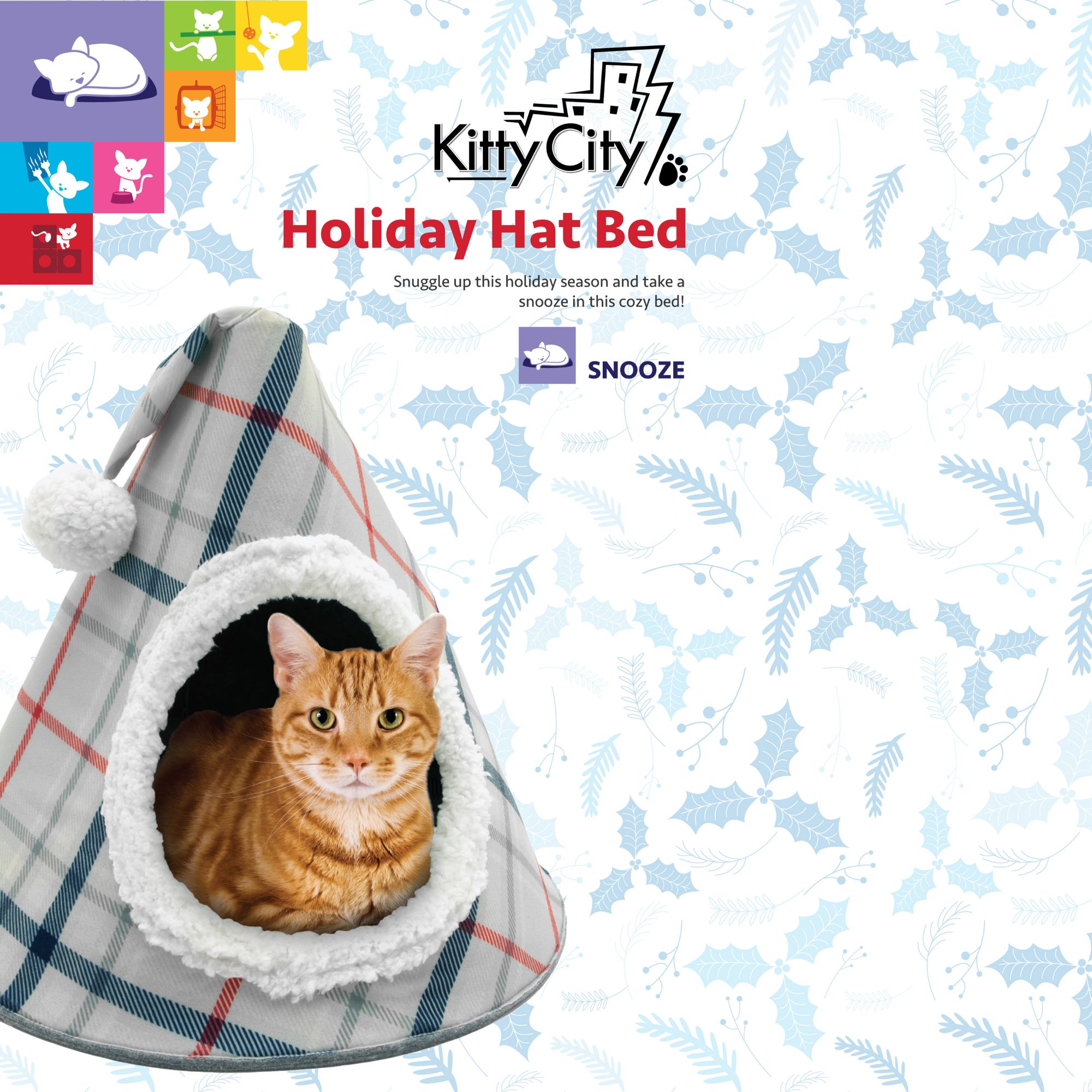 Kitty City Santa Hat Bed