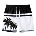 thumbnail image 4 of Mens Casual Shorts Lightweight Stretch Beach Half Pants with Drawstring Outdoor Summer Comfort Board Shorts Black L, 4 of 4