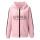 thumbnail image 2 of Gibobby chaquetas elástica ligera Sudadera con capucha para mujer Estampado con cremallera Sudadera con capucha Suelta Streetwear Chaqueta Sudaderas con capucha altas para mujer (Rosa, XL), 2 of 4
