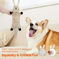 thumbnail image 4 of TETOU 2Pcs Squeaky Dog Toys, No Stuffing Crinkle Dog Toys, Interactive Dog Toy for Aggressive Chewers Large Medium Small Dogs (Bunny & Cow), 4 of 7