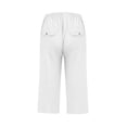 thumbnail image 6 of Kaemgyyd Womens Plus Size Capris Lounge Drawstring Cotton Linen Bermuda Shorts Flowy Wide Leg Beach Vaction Cropped Trousers, 6 of 6