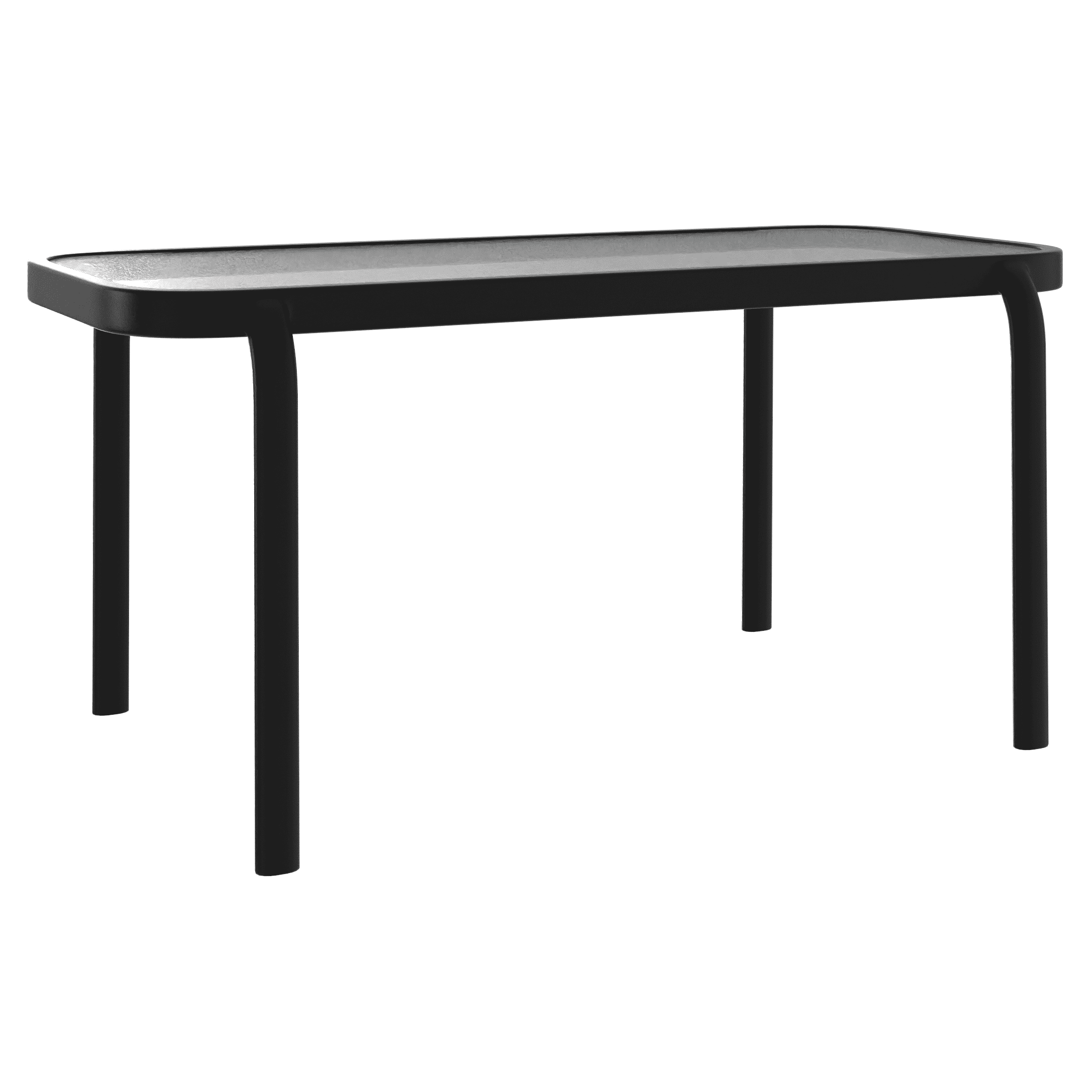 Table extérieure en verre et acier empilable Mainstays, noir