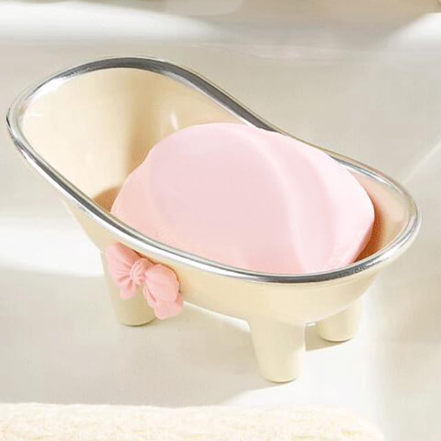 Jabonera BLESIY Accesorios para el hogar Jabón Bandeja de Jabón Borde plateado crema