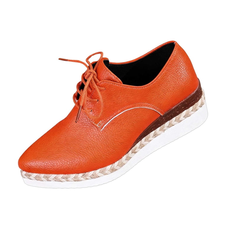 Women’s Orange Slip-On Loafers - Casual Leather Women main image 2
