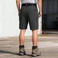 thumbnail image 4 of Zimjoy Black Cargo Shorts for Men Waterproof Velcro Tabs Knee-Length Shorts Training Elastic Back Waist Multi Pocket Ripstop Work Shorts, Black 2XL, 4 of 9