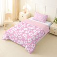 thumbnail image 2 of Homewish Pink Boho Floral Twin Comforter Sets,Kawaii Cartoon Themed Bedding Set,Pink Reversible,2pcs,1 Comforter and 1 Pillowcase, 2 of 7