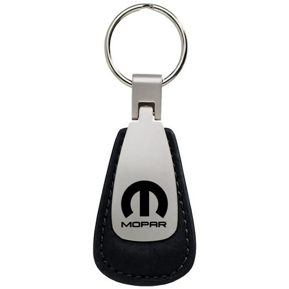 Mopar Leather Teardrop Key Chain (Black)
