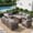 Gray, variant on TANGJEAMER 9 Piece Patio Furniture Set with Fire Pit Table, All Weather Outdoor Sectional PE Rattan, Patio Conversation Sets with Cushions for Garden Lawn Balcony（Black）