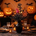 thumbnail image 4 of Halloween Flowers Branches Wreath,Halloween Pumpkin Decorations Glitter Skull,Gothic Floral Decor Artificial Flowers Berry Stems For Vase, 4 of 6