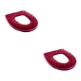 thumbnail image 4 of Cateissary Funda para asiento de inodoro de baño, felpa suave, lavable, calentador de invierno, alfombrilla para asiento de inodoro, cojín, accesorio de Rojo 2piezas, 4 of 6