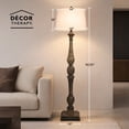thumbnail image 5 of Decor Therapy Crossmill Resin Baluster Room Decor Floor Lamp, Warm Grey, 54 inch, 5 of 7