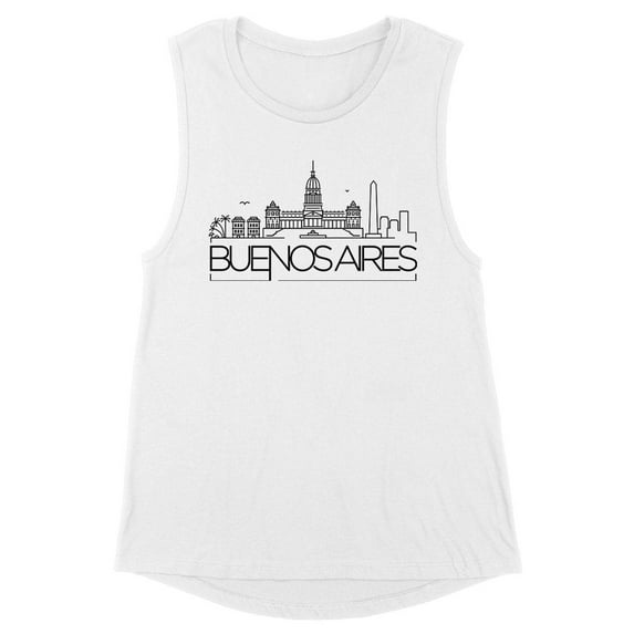 Skyline Buenos Aires Argentina Women's Muscle Tank Large White