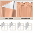 thumbnail image 3 of Peach Fuzz Kitchen Window Curtains, Swag Curtains Valance for Bedroom Living Room Bathroom, Modern Pure Peach Fuzz Rod Pocket Window Treatment Curtain Block Drapes 2 Panels 28"x36", 3 of 9