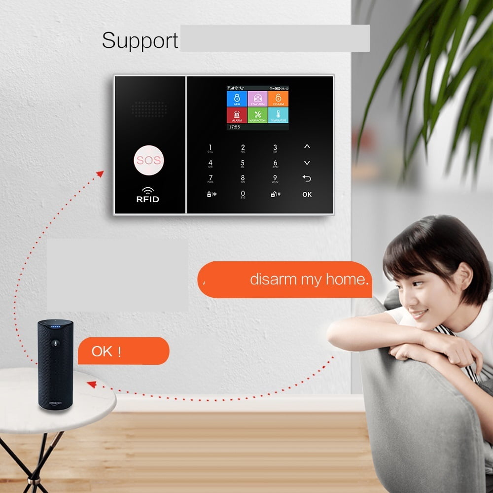 Security Alarm System for Home GSM Wifi Tuya Smart Life App Control Burglar Alarm Kit with Door Sensor ,Multifunctional Home Automation System