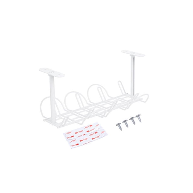 Almacenamiento en la sala de estar del hogar debajo del escritorio bandeja de gestión de cables cable de alimentación adaptador de tira estante Almacenamiento y organización del hogar Blanco Billuyoard HA024552-01