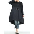 thumbnail image 2 of Lavnis Women's Long Sleeve Dress Smocked Empire Waist A-Line Casual Flowy Tunic Shirt Dresses With Pockets Black L, 2 of 5