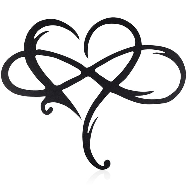 Signo de corazón infinito Decoración de pared Arte de metal Amor Letrero para colgar en la pared Colgador de puerta para jardín al aire libre Patio Sala de estar Decoración de dormitorio Adornos para Muyoka Hogar