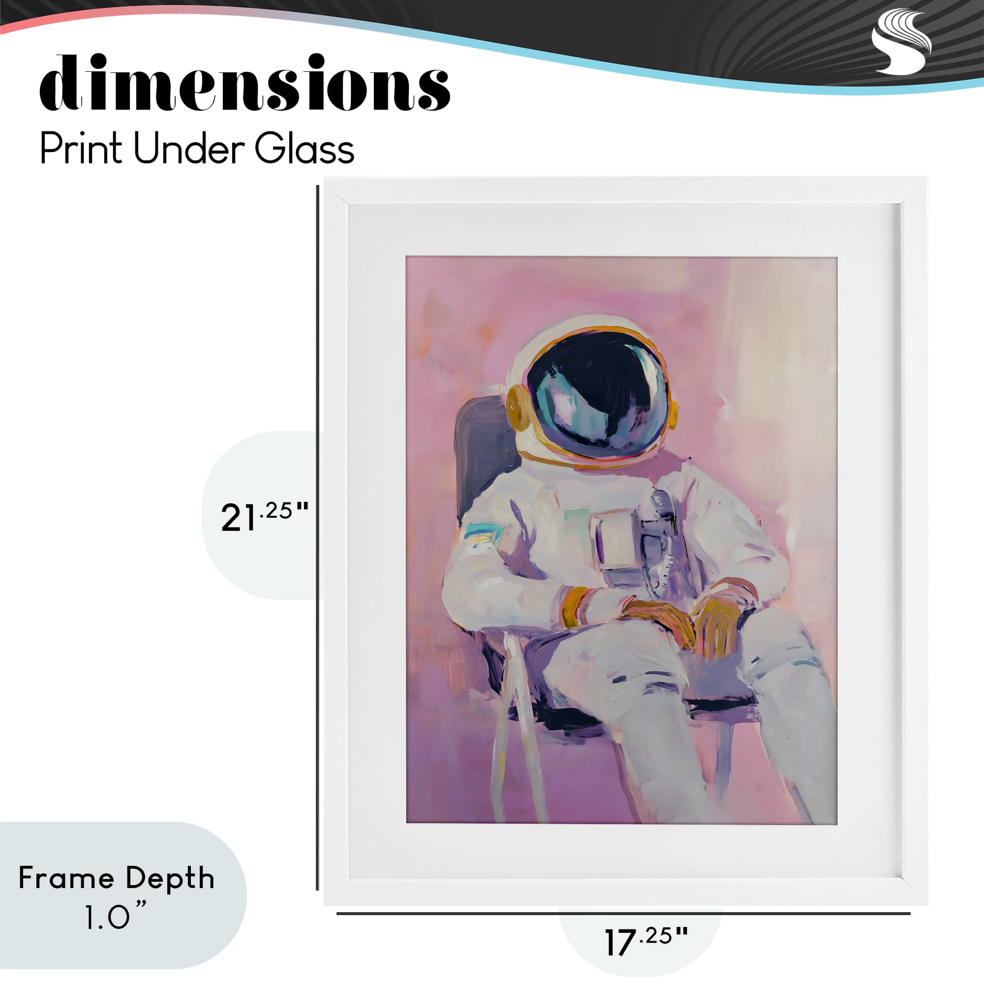 Stupell Industries Resting Astronaut on Chair White Framed Print Under Glass, design by The Prints Vibe
