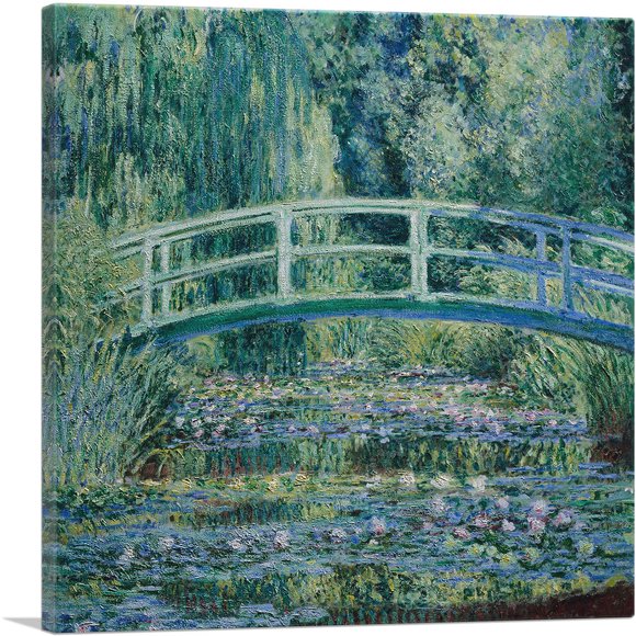ARTCANVAS Water Lilies and Japanese Bridge Canvas Art Print by Claude Monet - Size: 18" x 18" (1.50" Deep)