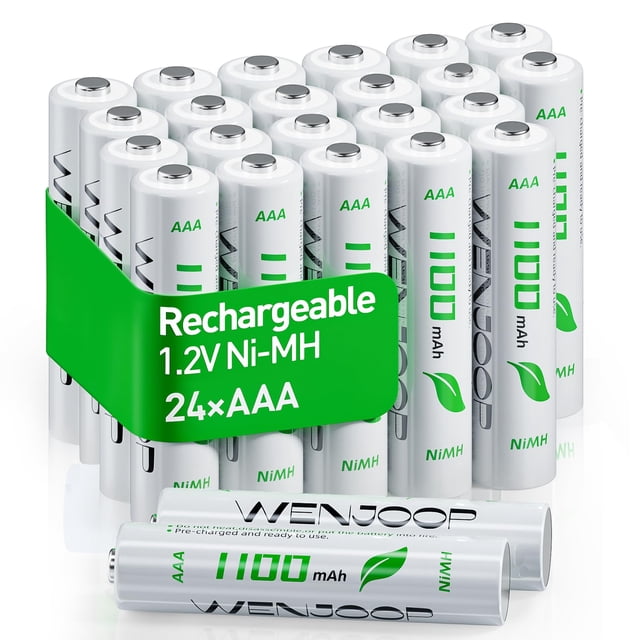 Pilas AAA recargables WENJOOP 1100mAh 1.2V, paquete de 24