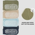 thumbnail image 2 of Non Slip Grip Socks, PUTUO Cotton Yoga Pilates Hospital Fitness Sports Socks for Women and Men with Grips, 4 Pairs, Size 11-13, 2 of 7