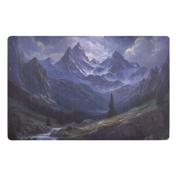 Yayeee Doormat for Indoor Entrance 32" x 20" Non Slippery Floor Rug, Moonlight Mountain