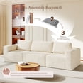 thumbnail image 6 of Vesgantti 119" Cloud Modular Sectional Sofa, Deep Seat Corduroy Couch with Spring Support, 3-Seater L-Shaped Convertible Sofa for Living Room & Apartment, No Assembly Required, Beige, 6 of 9