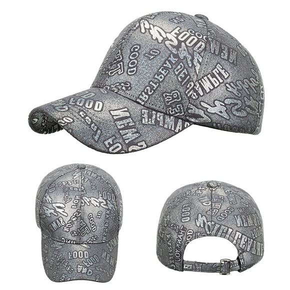 Pavied Baseball Cap Trucker Hat Fashion Women Men Sport Letter Print Breathable Beach Baseball Cap Hip Hop Hat Sun Hat Visor Hats Snapback Hats Silver One Size