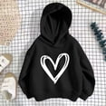thumbnail image 4 of Atogsazn Toddler Baby Girls Oversized Hoodies Kids Casual Heart Print Long Sleeve Hooded Sweatshirt Fall Winter Black 9-10Years Fashion, 4 of 6