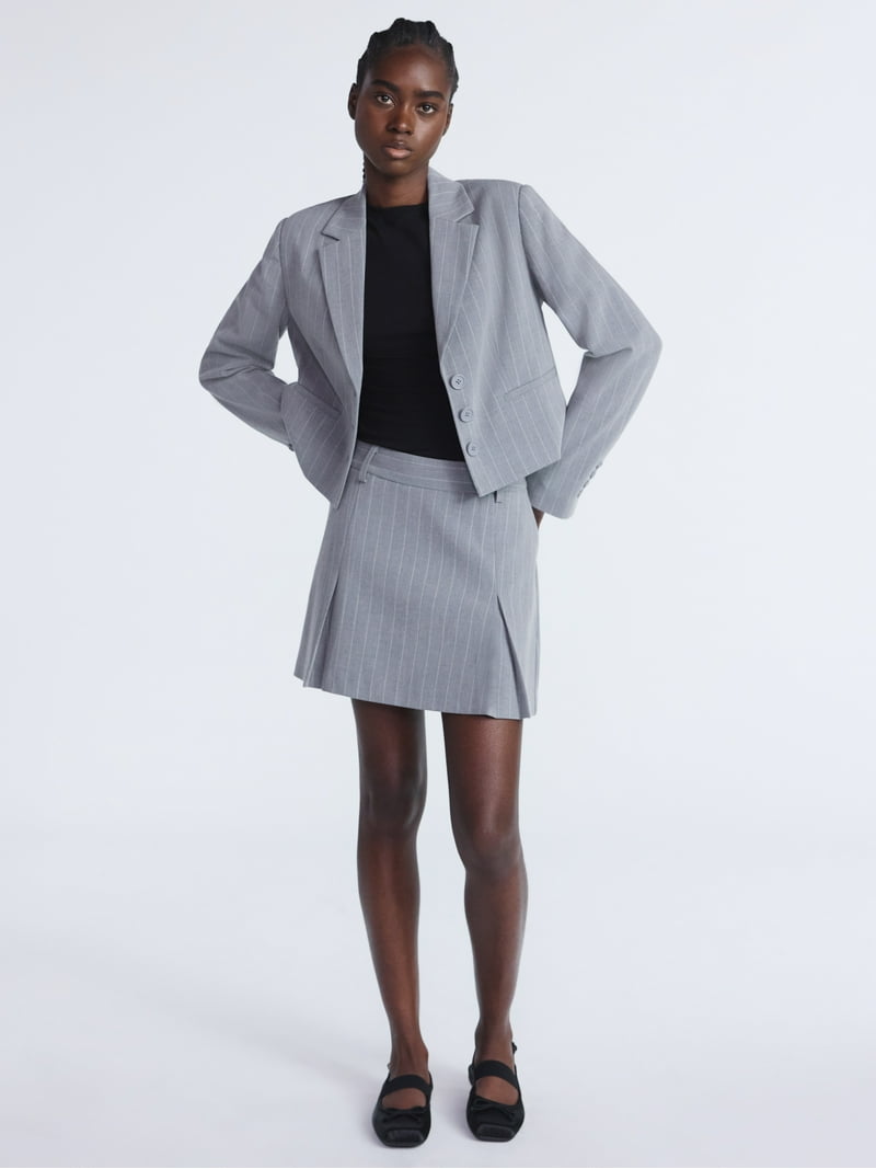 スカート Zoey pleats mini skirt gray / S Scoop Women's Pinstripe Pleated Mini Skirt, Sizes 0-20