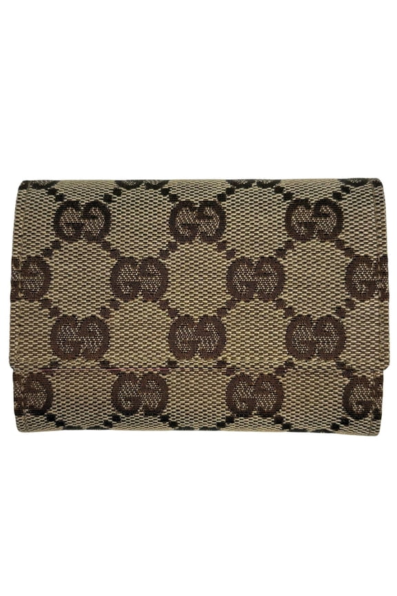 Pre-Owned Gucci GG-patterned wallet/coin case with card slots, made of GG canvas in beige,...