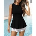 thumbnail image 3 of BTFBM Womens Summer Tops Business Casual Outfits Crew Neck Sleeveless Shirts Slim Fit Peplum Tank Top, 3 of 9