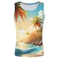 thumbnail image 4 of Beach Tank Top Men Lightweight Breathable Coconut Tree Graphic Sleeveless Shirt Casual Hawaii Vacation Shirts, 4 of 6