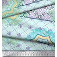 thumbnail image 3 of Soimoi polyester Crepe Fabric Check & Mandala Patchwork Print Sewing Fabric Yard 42 Inch Wide, 3 of 3