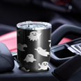thumbnail image 4 of 30oz Happy Halloween Ghost Pattern Tumblers Stainless Steel Tumbler with Lid and Straw,Vacuum Insulated Double Wall Travel Tumbler Cups Mug with Cleaning Brush for Coffee,Tea, 4 of 7