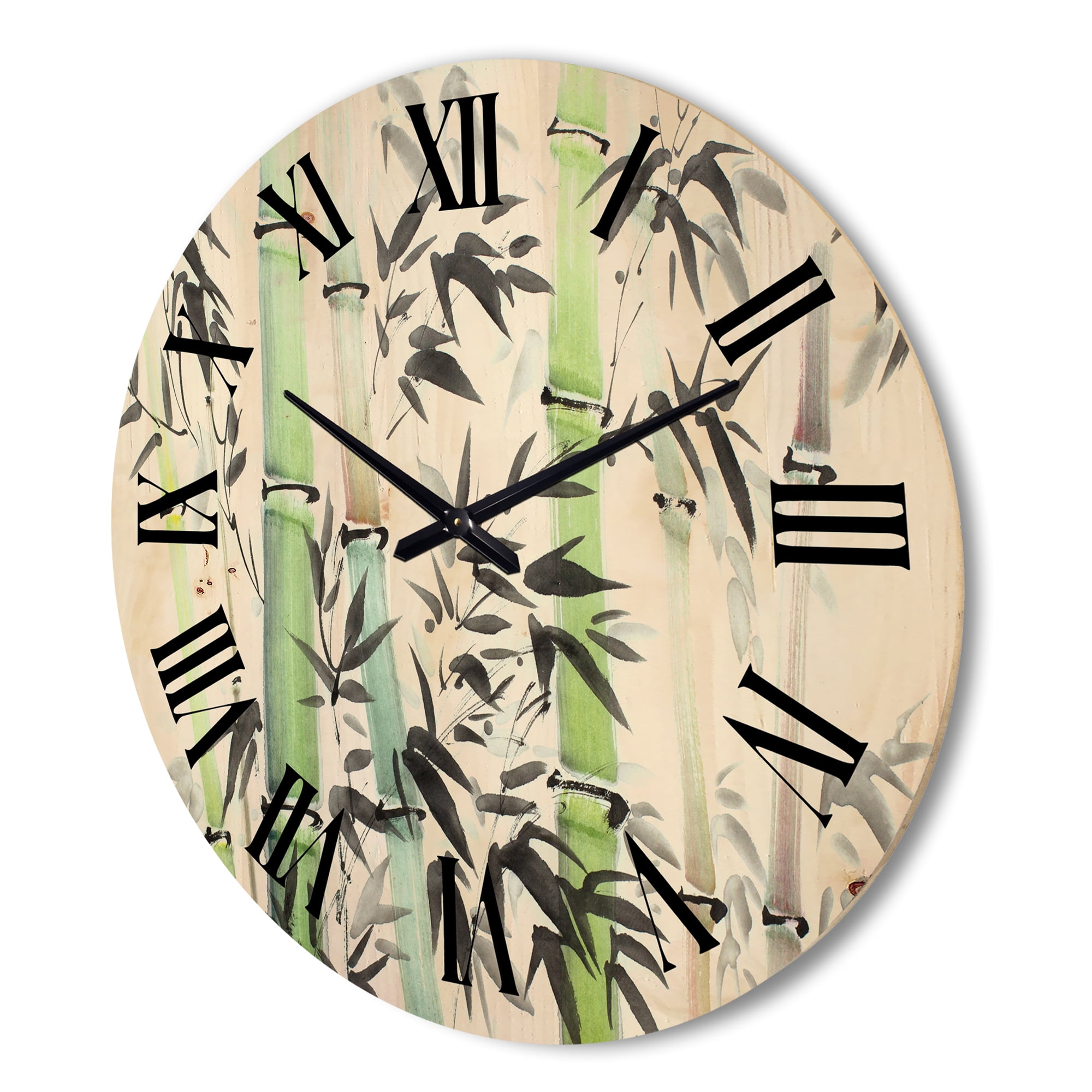 Designart 'The Forest of Bamboo Branches II' Lake House Wood Wall Clock