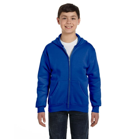Hanes P480 Youth EcoSmart® Full-Zip Hooded Sweatshirt