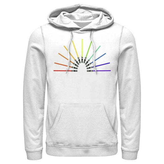 Men's Star Wars: A New Hope Lightsaber Rainbow  Pull Over Hoodie