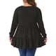thumbnail image 3 of Agnes Orinda Women's Plus Size Tops V Neck Long Sleeve Button Peplum Tunics Babydoll TunicTops 4X Negro, 3 of 5