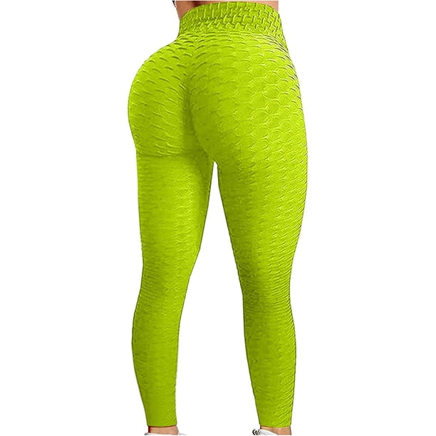 Leggings, Mujer Levantamiento de glúteos Pantalones de yoga Cintura alta Control de barriga Burbuja Levantamiento de cadera Entrenamiento Mallas para correr Adepaton WMZL-864-60