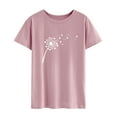 thumbnail image 4 of STARVNC Women Dandelion Heart Graphic Short Sleeve Round Neck Top, 4 of 7