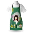 thumbnail image 4 of Science Party Apron, Image of Mad Scientist Holding Smoke Puffs from Test Tubes, Unisex Kitchen Bib with Adjustable Neck for Cooking Gardening, Adult Size, Laurel Green, by Ambesonne, 4 of 4