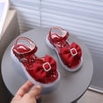 thumbnail image 4 of KPOPLK Toddler Girl Sandals Little Kids Summer Dress Shoes Open Toe Flats Cute Sandals for School Beach Party Size 12,Red, 4 of 8