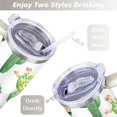 thumbnail image 5 of 40oz Watercolor Cactus Succulents Stainless Steel Flip Straw Tumbler Spill Proof Travel Cup Double Wall Vacuum Insulated Coffee Mug with Top Handle, 5 of 6