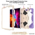 thumbnail image 6 of FIEWESEY for iPad Air 6th , Air 5th Generation Case,Rotatable Stand  Kids Shockproof Cover for iPad Air (6th 5th and 4th Gen)/iPad Pro 11 2024/2022/2021+Screen Protecto(Purple/White,1 Pcs), 6 of 6