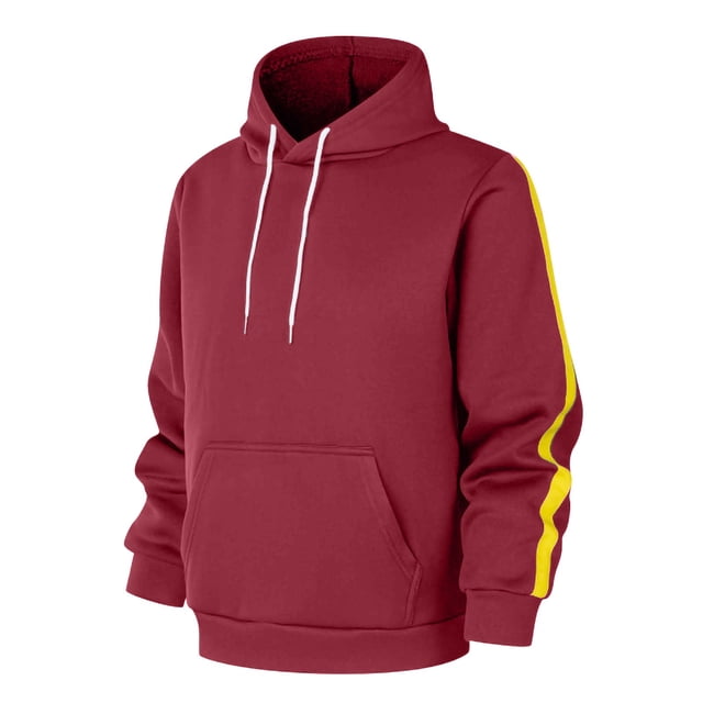 Dolkfu Sudadera con capucha de color mezclado para hombre, sudadera deportiva y casual con capucha, ropa de calle amplia y a la moda para hombres XXXL