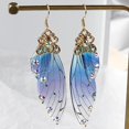 thumbnail image 3 of Pendientes Largos Coloridos Con Alas De Cigarra, Pendientes De Cristal Con Alas De Mariposa Transparentes Para Novia Para Mujer Monstrate AP005642-00, 3 of 6